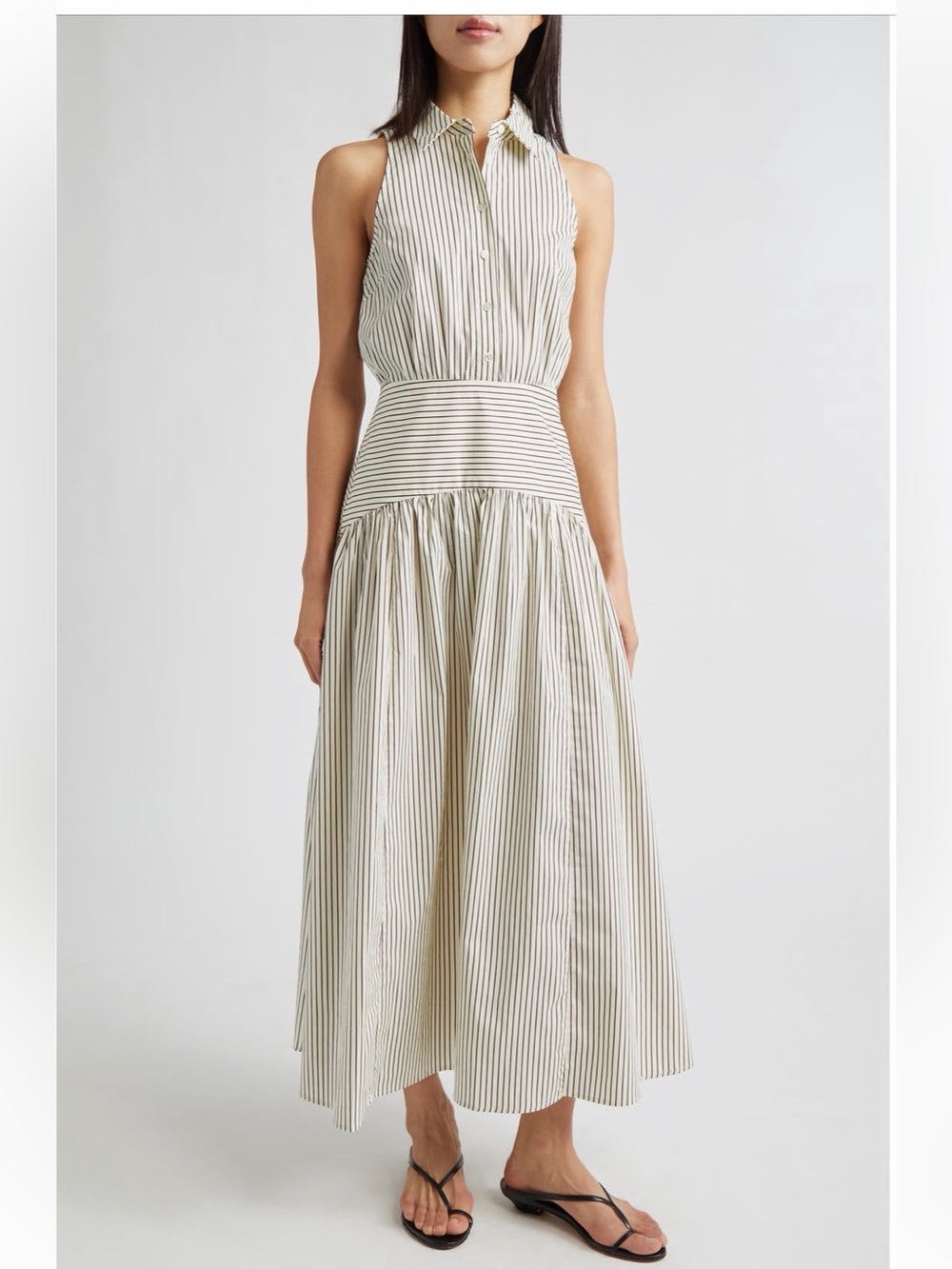 STAUD Romy Sleeveless Shirtdress